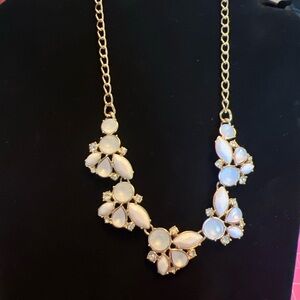 Avon Elegant Gold and White Floral Necklace